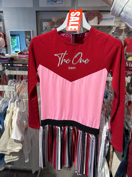 Sukienka B.Nosy Sorbet Satynowa Spódniczka W Paski Rozm.146/152