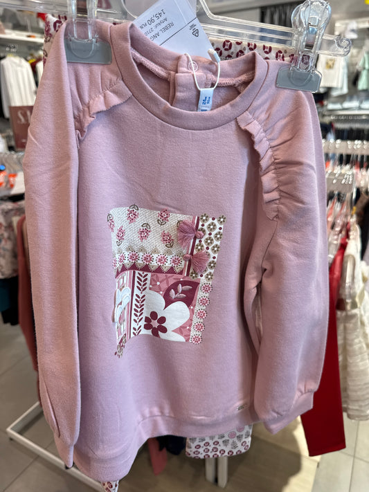 Komplet Leginsy Sweter - Kolor Płatki Kwiatów