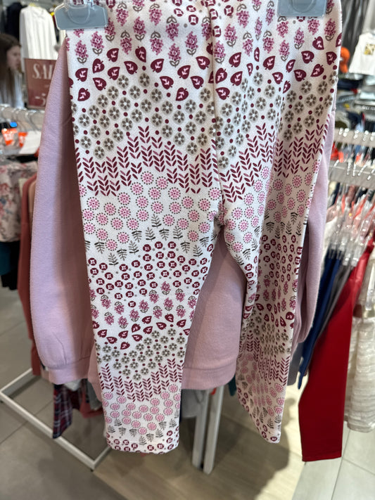 Komplet Leginsy Sweter - Kolor Płatki Kwiatów