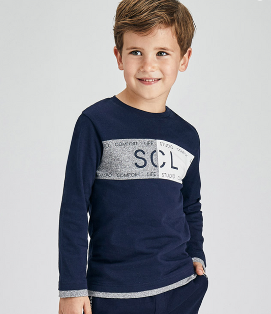 Koszulka Dlugi Rekaw Granatowy