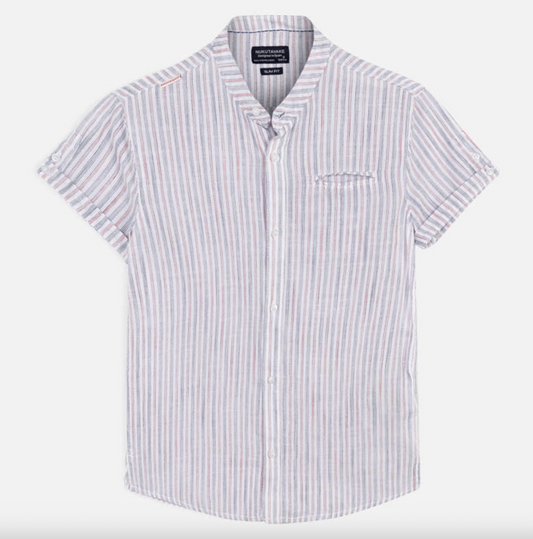 Koszula krótki rękaw stójka