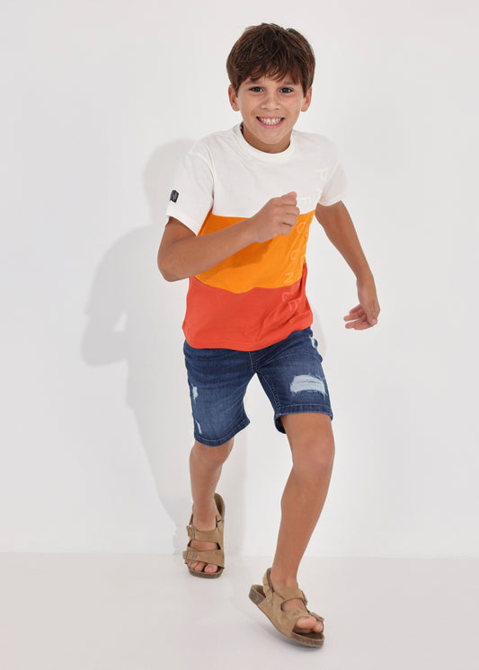 Bermudy Denim Z Przetarciami - Kolor Ciemny