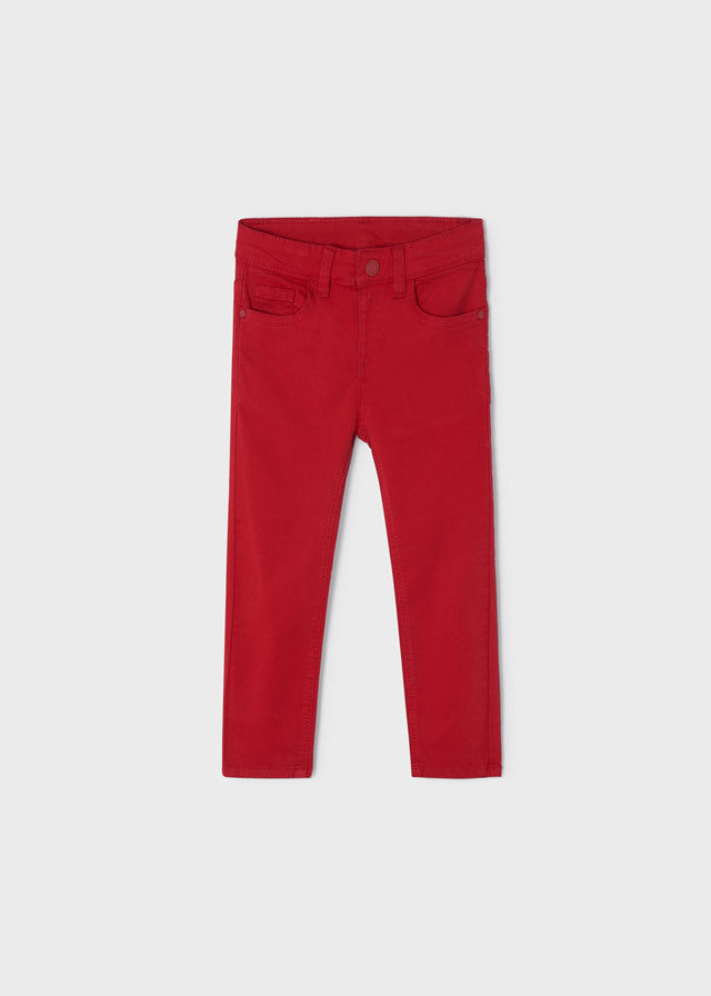 Spodnie 5 kieszeni slim fit basic - kolor Goji - Mayoral