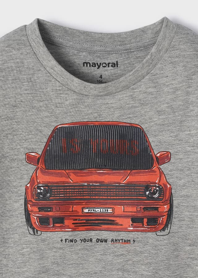Koszulka długi rękaw samochód - kolor Stal - Mayoral