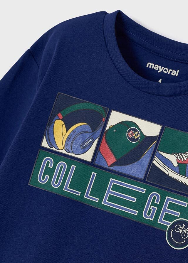 Koszulka długi rękaw "college" - kolor Kobalt - Mayoral