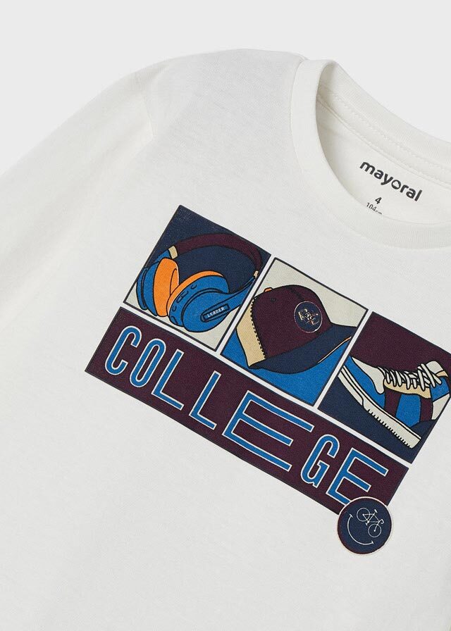 Koszulka długi rękaw "college" - kolor Śmietanka - Mayoral