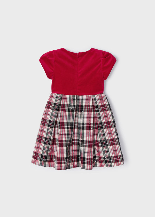 Sukienka w kratkę - kolor Czerwony - Mayoral