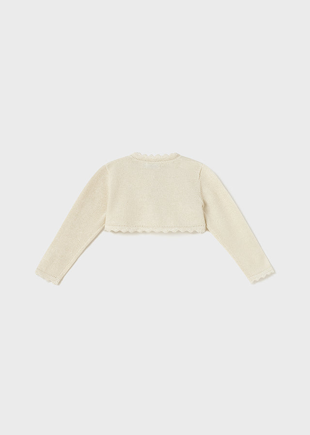 Sweter rozpinany dzianinowy - kolor Szampan