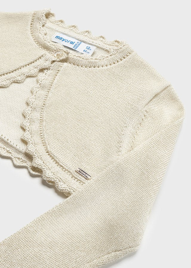Sweter rozpinany dzianinowy - kolor Szampan