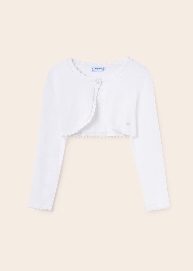 Sweter rozpinany dzianinowy - kolor Biały