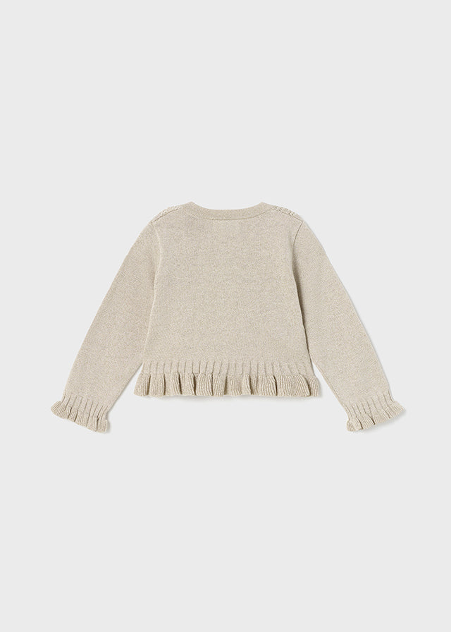 Sweter rozpinany dzianina - kolor Korzenny