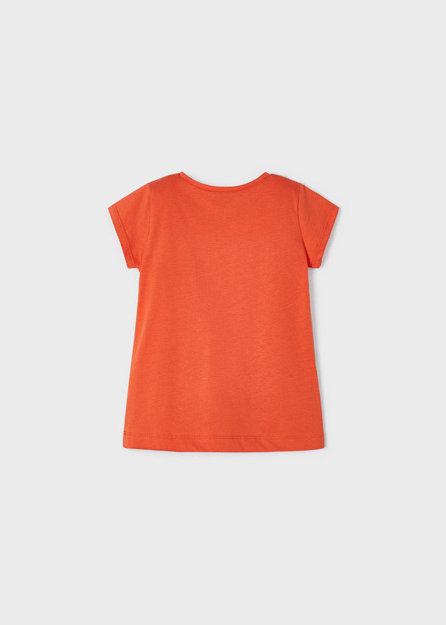 Koszulka krótki rękaw nadruk - kolor Pomarańczowy