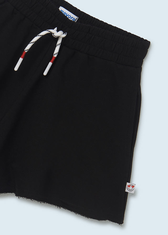 Spodnie krótkie plusz - kolor Czarny