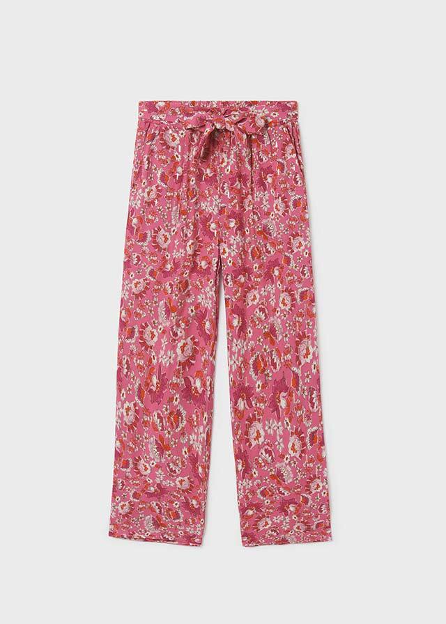 Spodnie cropped wzory - kolor Bugenwilla